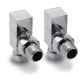 Square angled radiator valves